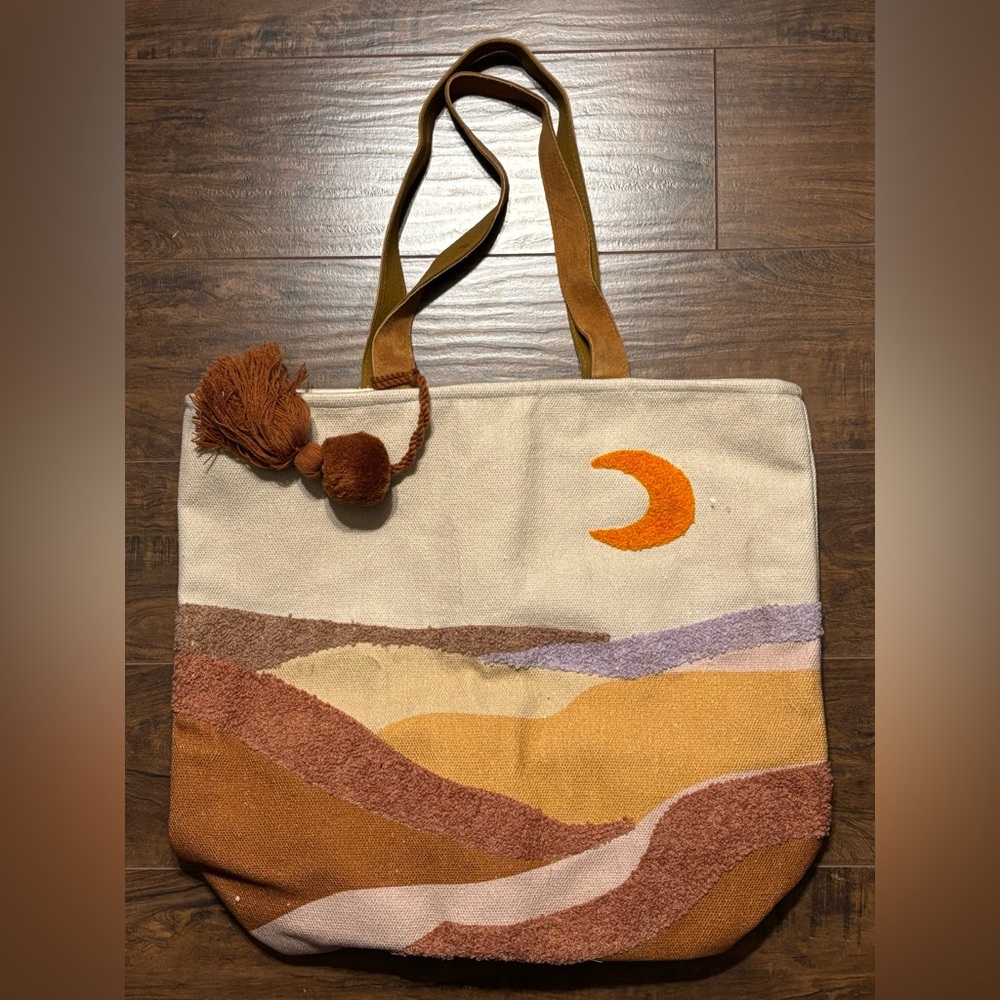 Panache Moon Tote Bag Leather Handles - Picture 2 of 7
